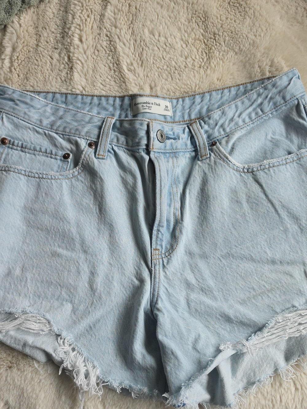 Abercrombie & Fitch Pale Blue Denim Cutoff Shorts